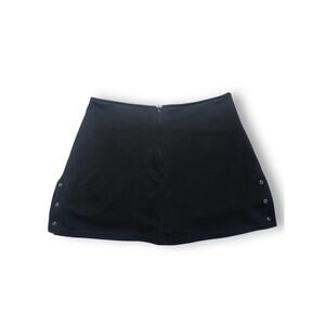 Vtg Cleveland Street Mini Black Skort with Grommet Details Size Small